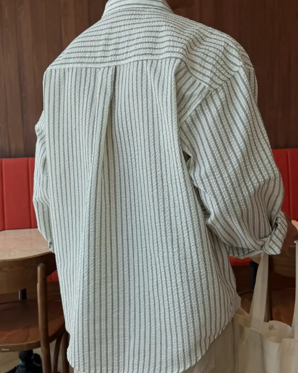克里特條紋泡泡紗襯衫/ 3色