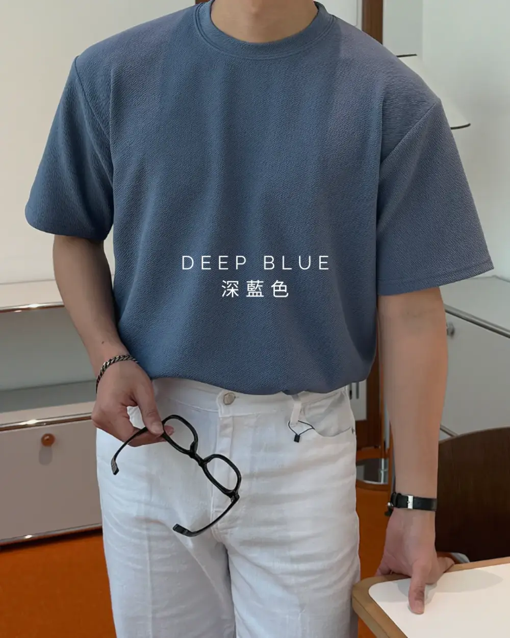 葛帕莫代爾棉紋理短袖T恤/ 7色
