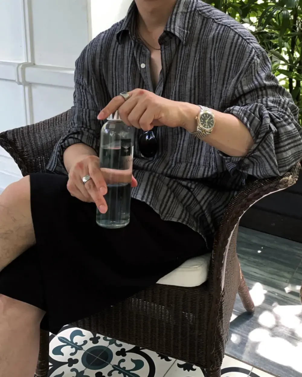 帕里亞麻條紋休閒襯衫/ 2色