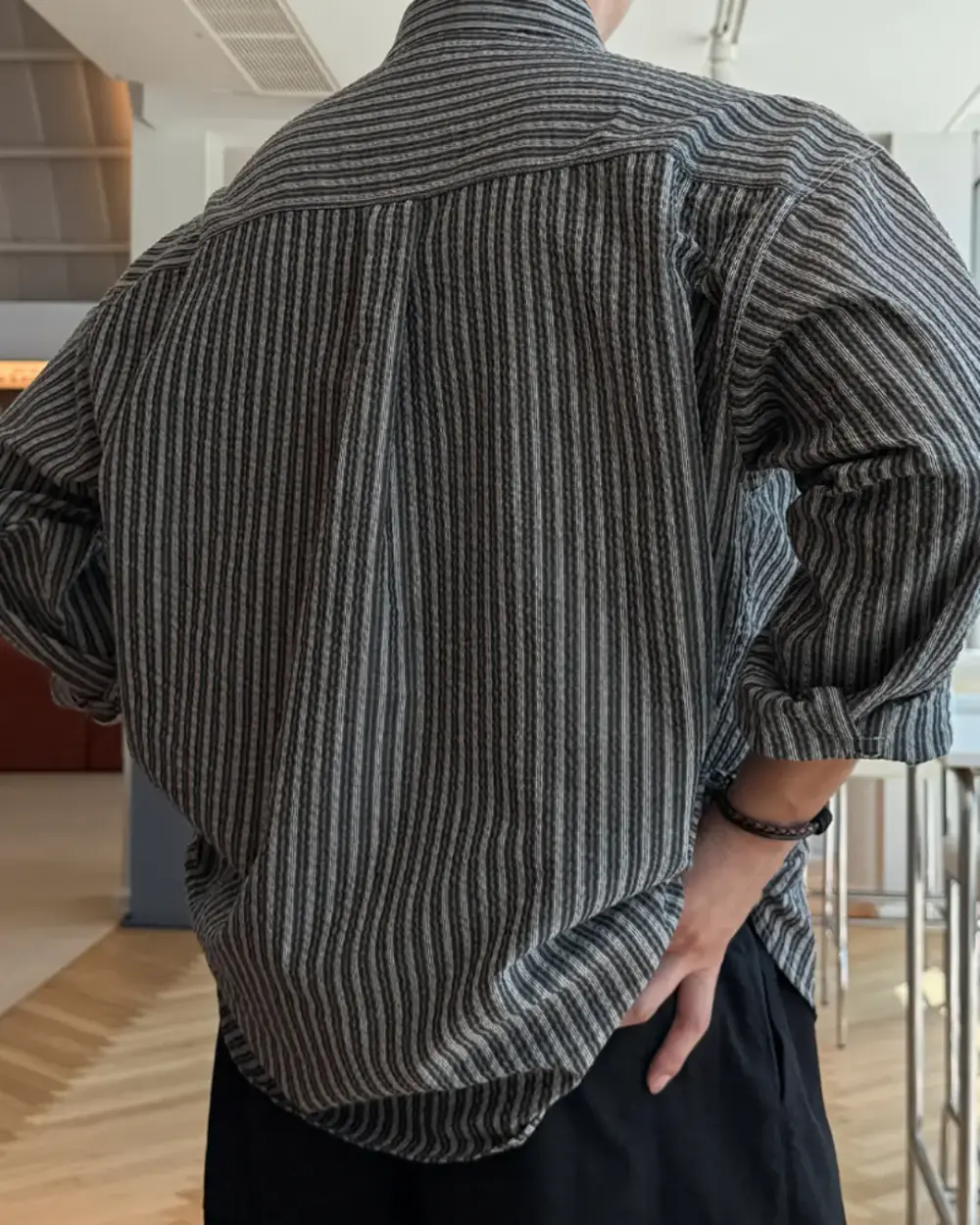 克里特條紋泡泡紗襯衫/ 3色