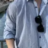 葛萊泡泡紗條紋寬鬆襯衫/ 4色