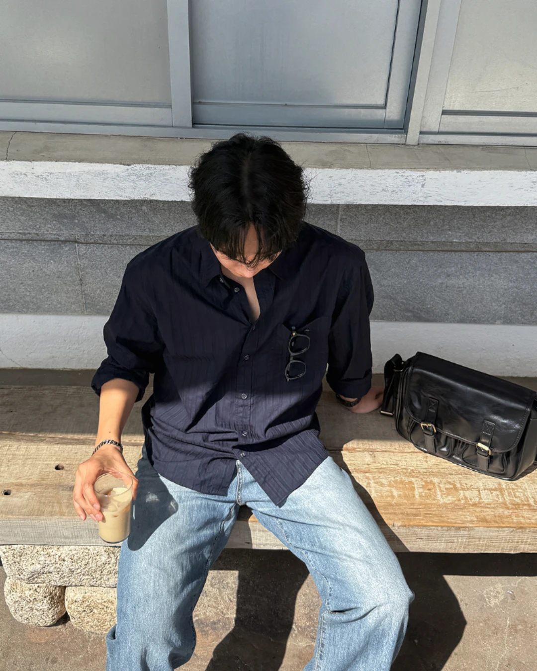 22 拉爾鉤織紋理短袖襯衫/ 3色
