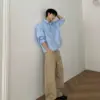 席歐少年感寬鬆休閒襯衫/ 1色