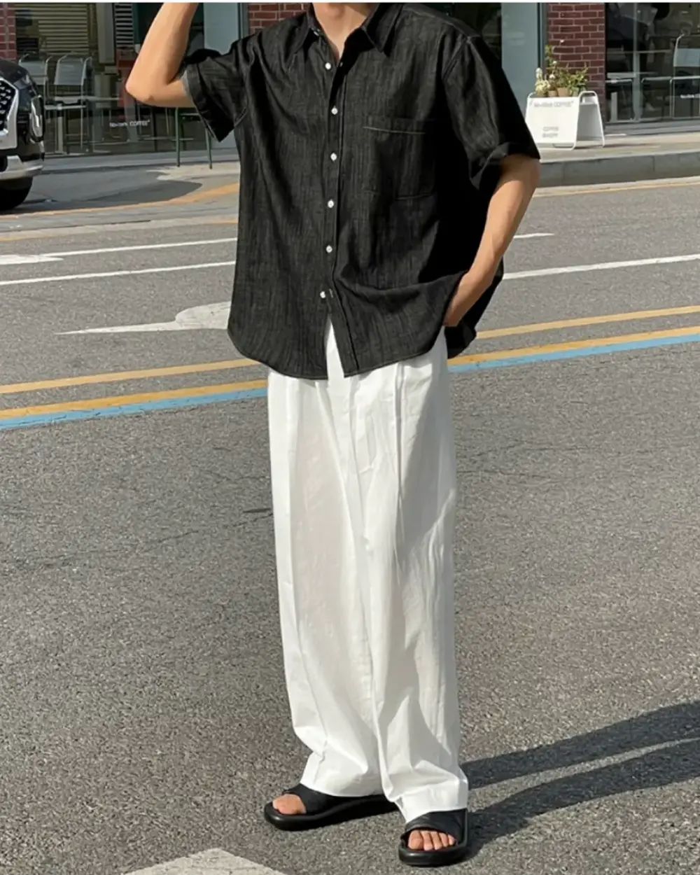 邦奧復古牛仔短袖襯衫/ 1色