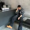 努邁城市寬鬆格紋襯衫/ 1色