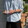 阿倫多泡泡紗條紋襯衫/ 3色