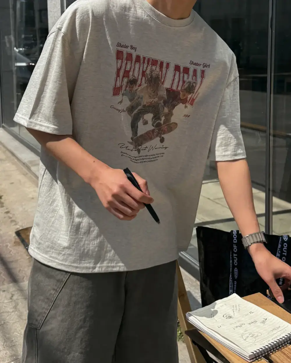 聖多卡通落肩寬鬆T恤/ 3色