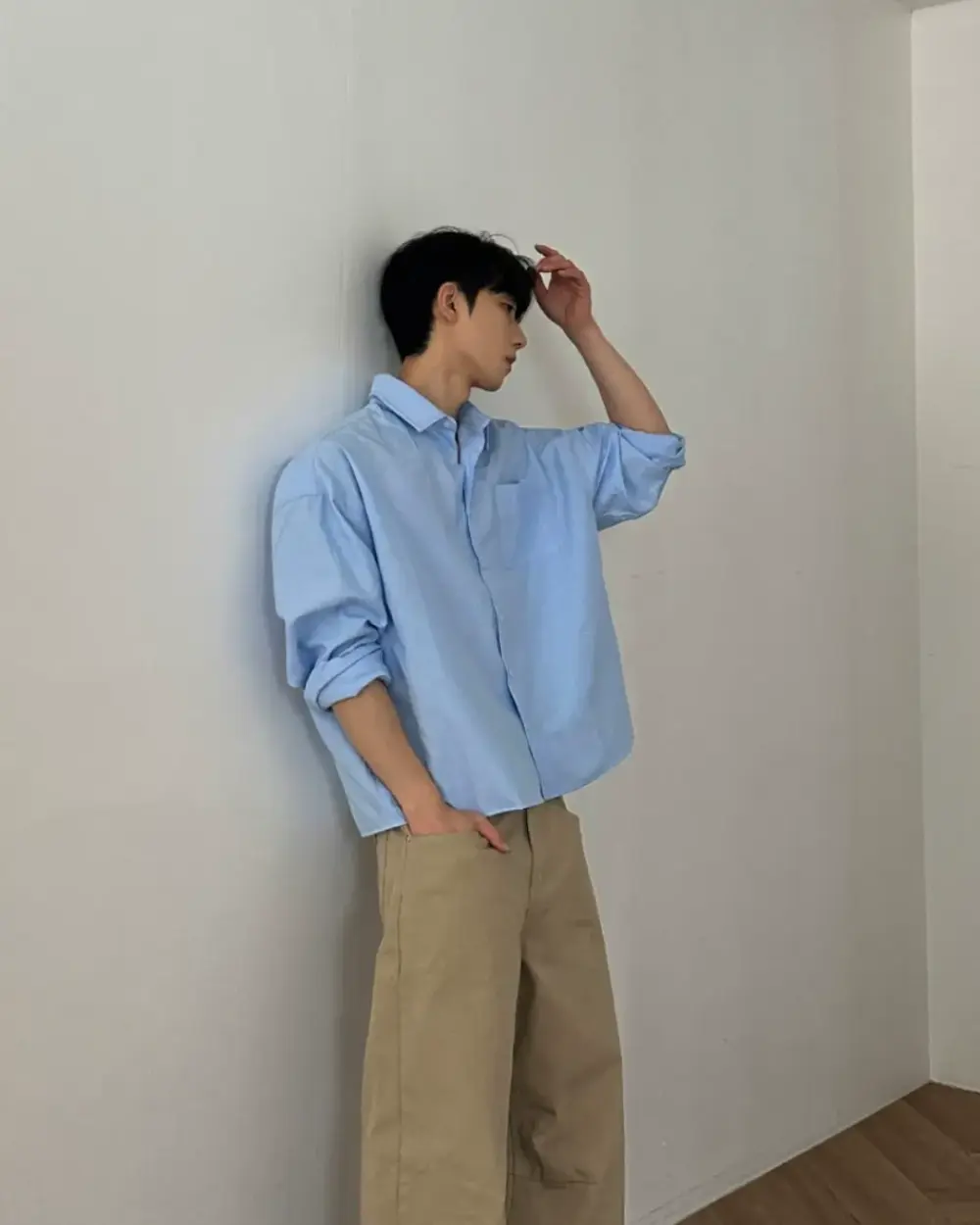 席歐少年感寬鬆休閒襯衫/ 1色