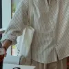 克里特條紋泡泡紗襯衫/ 3色