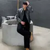 布魯克林灰調皮革外套/ 2色
