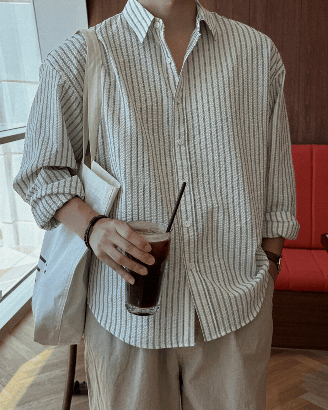 克里特條紋泡泡紗襯衫 克里特條紋泡泡紗襯衫/ 3色