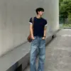 西昂俐落抓紋牛仔褲/ 2色