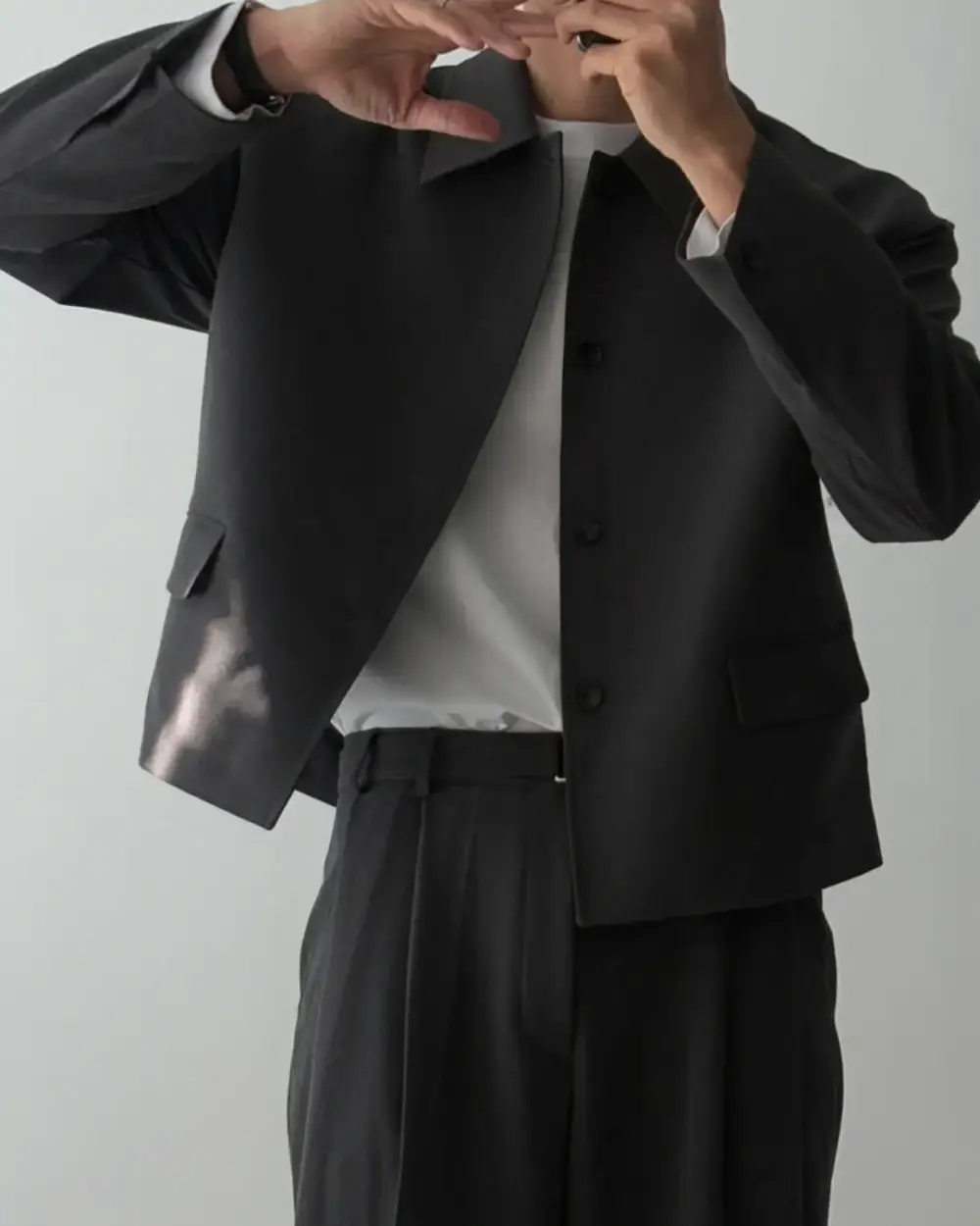 帕里混紡鈕扣休閒外套/ 4色