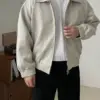 17 泰迪極簡流線麂皮拉鍊外套/ 6色