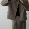 帕里混紡鈕扣休閒外套/ 4色