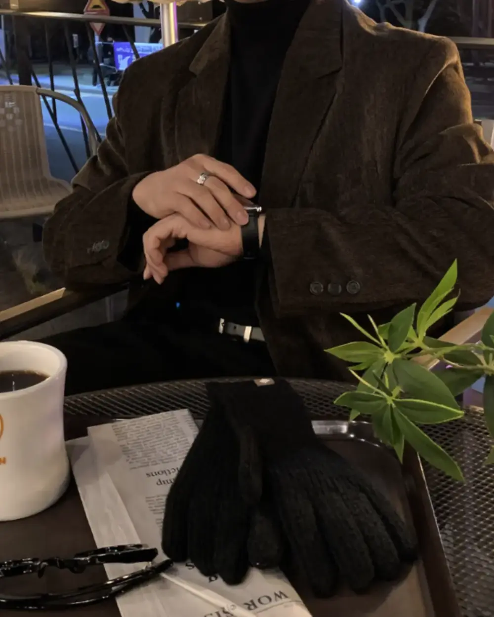 40 迪菲人字紋麂皮西裝外套/ 6色
