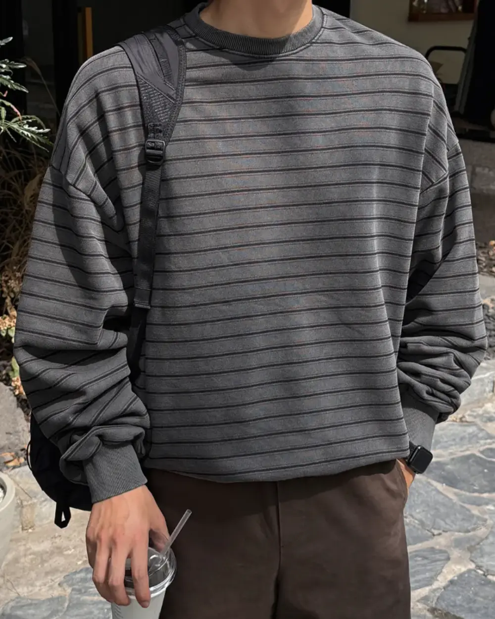 帕可水洗條紋寬鬆大學T恤/ 3色