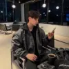 8 埃弗連帽寬鬆皮革外套/ 3色