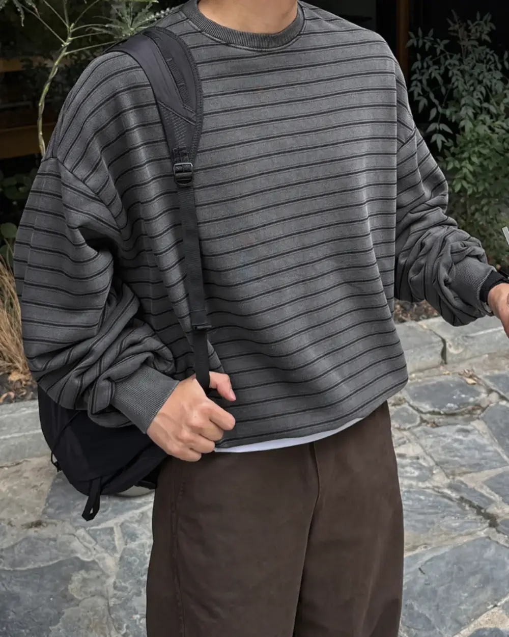 帕可水洗條紋寬鬆大學T恤/ 3色